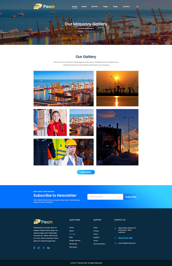 Peon - Logistic PSD Template in Landing Page Templates - product preview 13