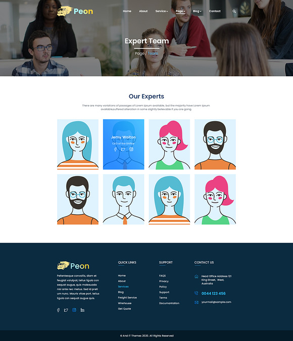 Peon - Logistic PSD Template in Landing Page Templates - product preview 15