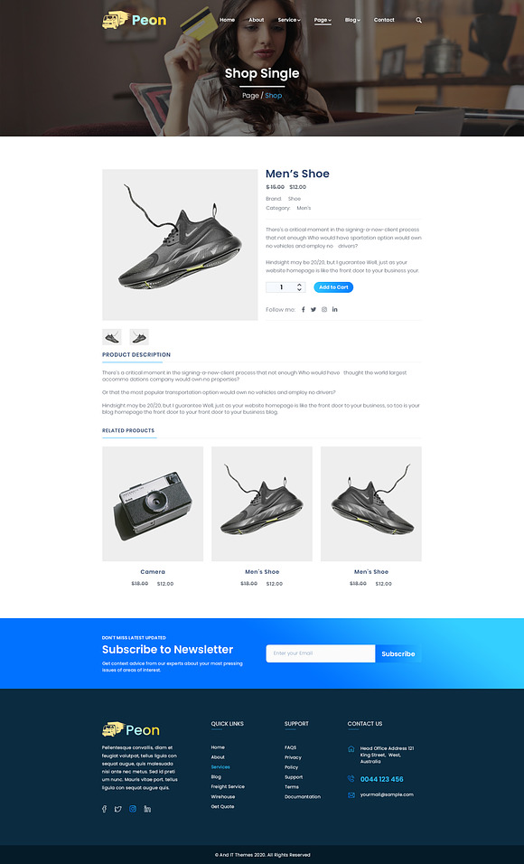 Peon - Logistic PSD Template in Landing Page Templates - product preview 17