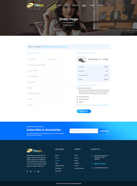 Peon - Logistic PSD Template in Landing Page Templates - product preview 19