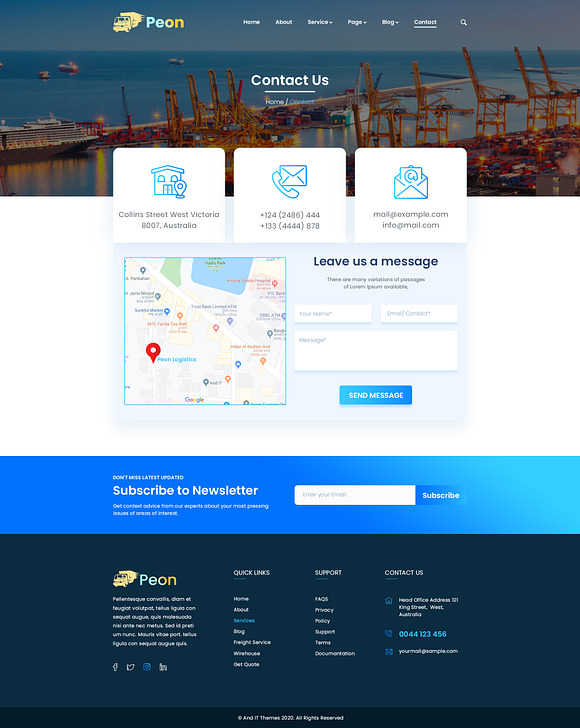 Peon - Logistic PSD Template in Landing Page Templates - product preview 21