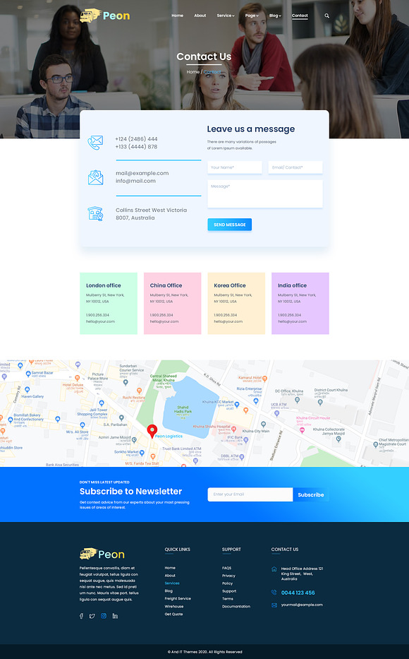 Peon - Logistic PSD Template in Landing Page Templates - product preview 22