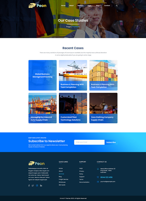 Peon - Logistic PSD Template in Landing Page Templates - product preview 32