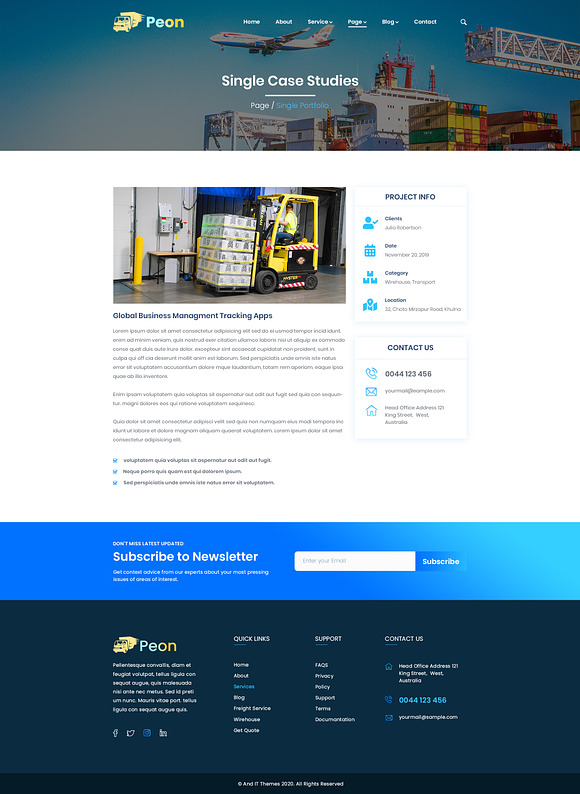 Peon - Logistic PSD Template in Landing Page Templates - product preview 33