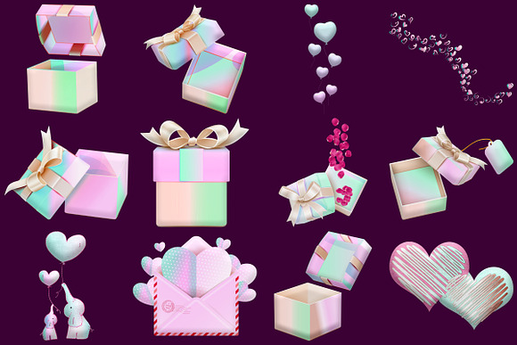 Valentine Mint Shades/Pinks Clip Art in Illustrations - product preview 4