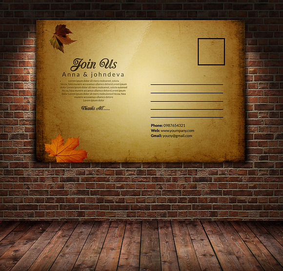 Golden Postcard Template in Postcard Templates - product preview 1