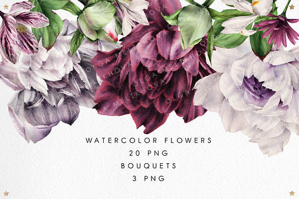 Flower set & Bouquets (clipart PNG)