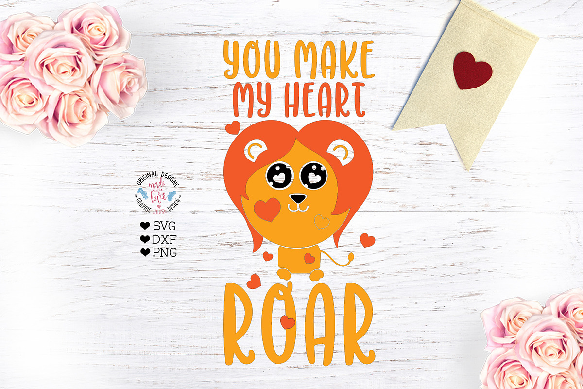 You make my Heart Roar - Lion Design in Illustrations - product preview 8