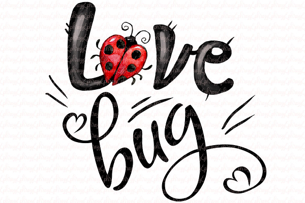 Love bug. Valentine clipart
