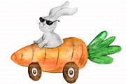 Easter bunny. Carrot clipart