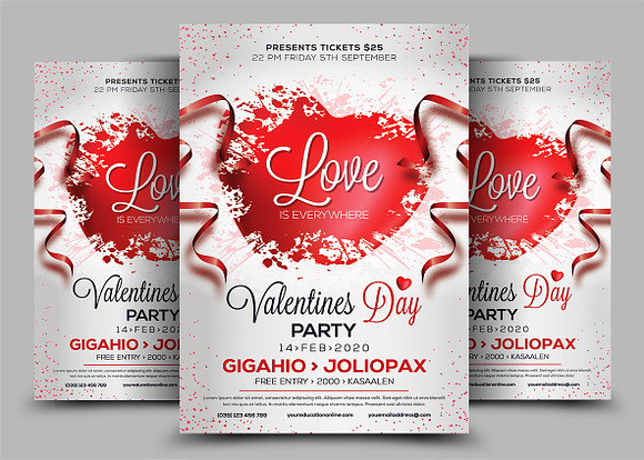 Valentines Day Flyers Bundle in Flyer Templates - product preview 1