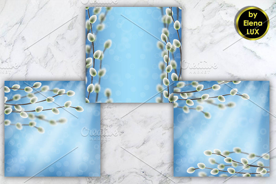 Willow branches spring card set in Print Mockups - product preview 8