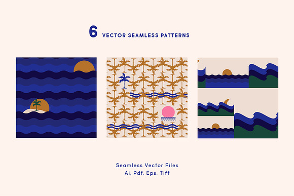 Summer Vector Seamless Patterns in Patterns - product preview 2