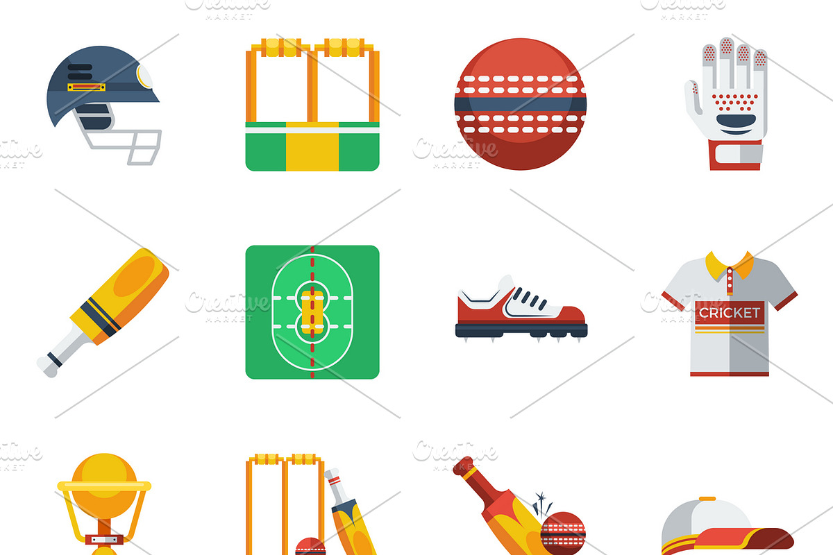 Cricket icons set in Icons - product preview 8