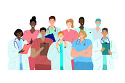 Diverse group of doctors. Friendly