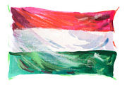 Hungary, Hungarian flag. Hand drawn