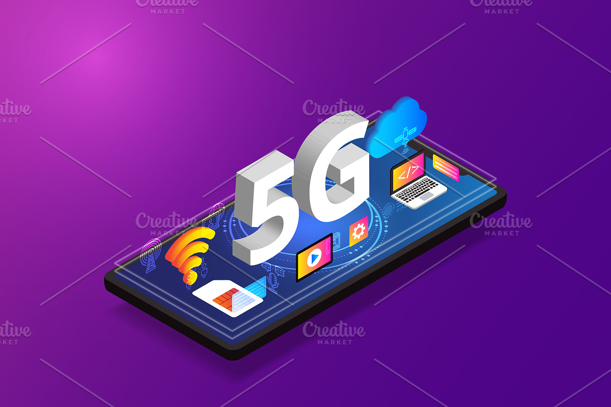 5G technology isometric in Illustrations - product preview 8