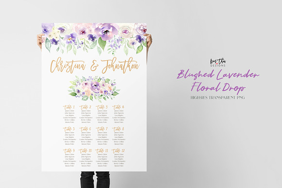 Blushed Lavender Floral Set in Illustrations - product preview 1
