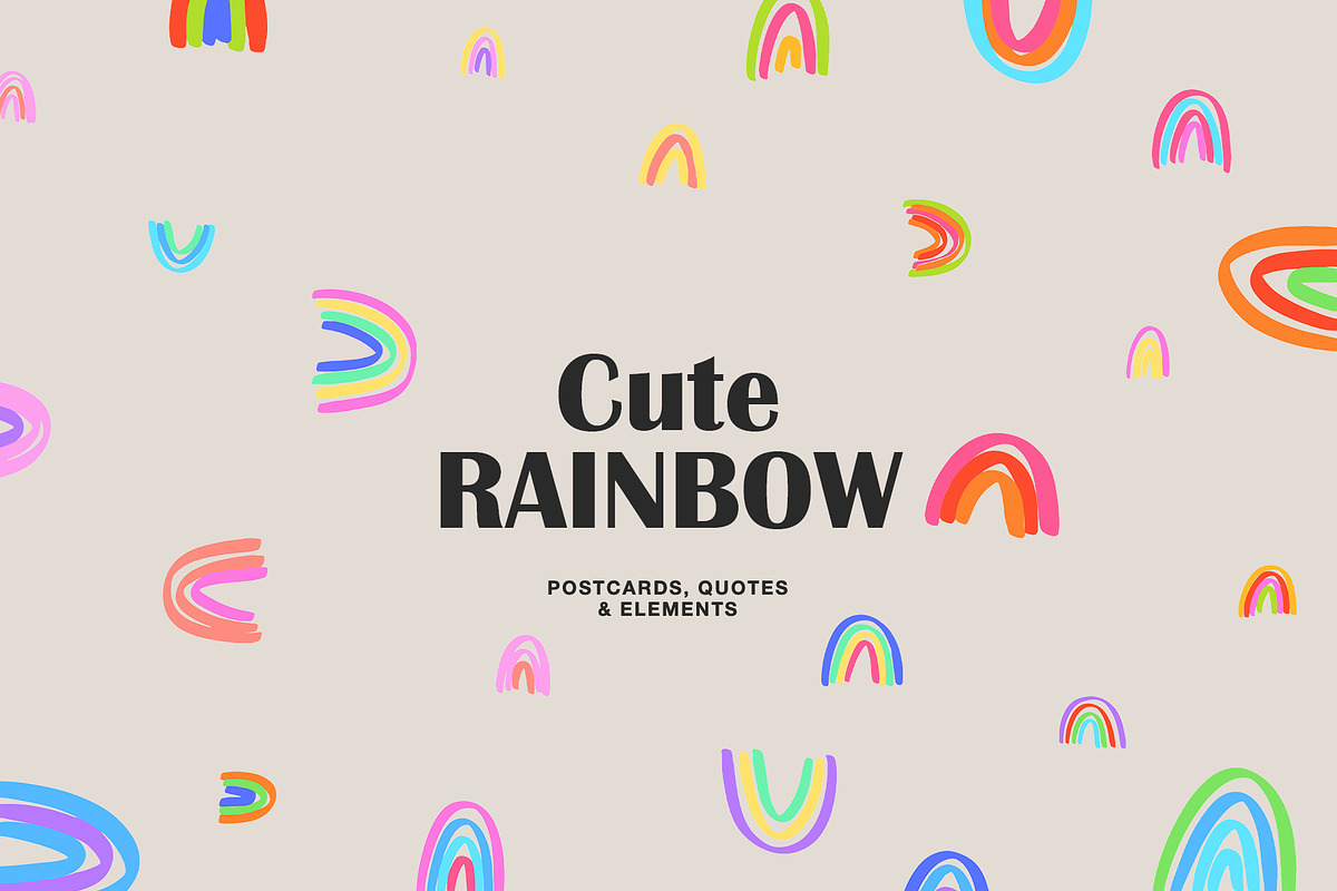 Cute Rainbows set in Illustrations - product preview 8