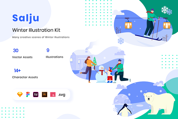 Salju - Winter Illustration Kit