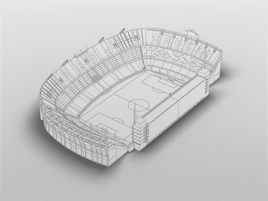 Low-poly Boca Juniors Stadium in Architecture - product preview 2