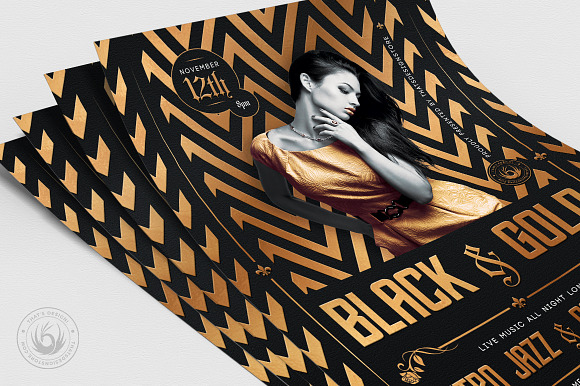 Black and Gold Flyer Template V18 in Flyer Templates - product preview 4