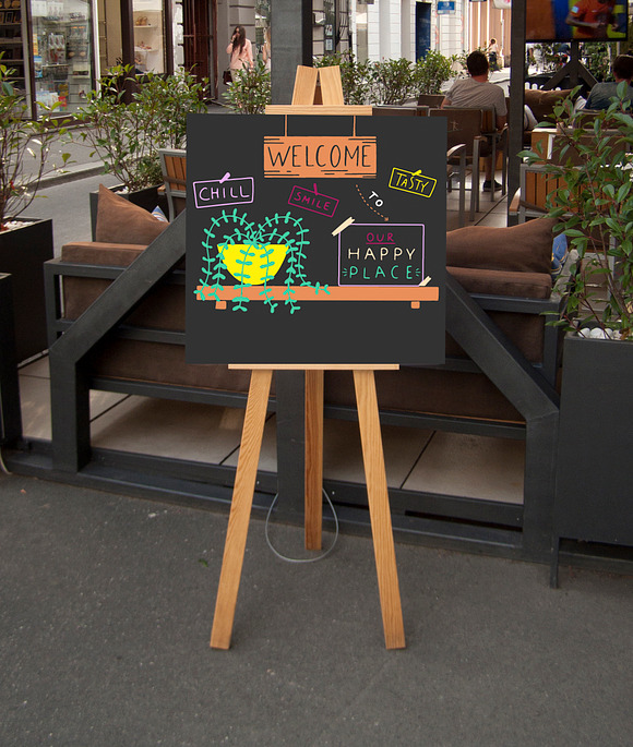 Dessert doodles chalkboard wall art in Illustrations - product preview 6