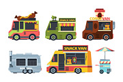 Food truck colorful flat vector