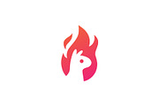 alpaca fire flame logo vector icon