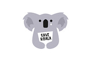 save koala logo vector icon
