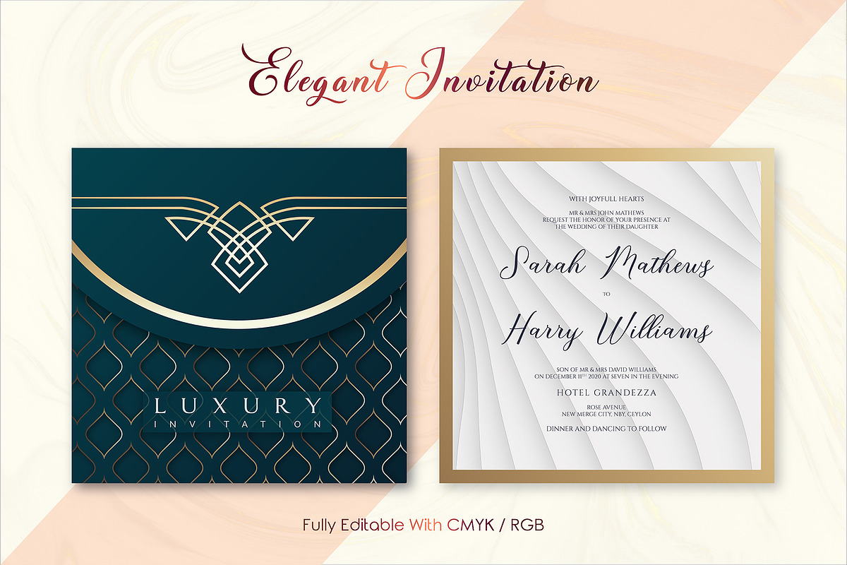 Elegant Mesh Invitation Template A in Card Templates - product preview 8