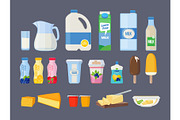 Dairy foods. Cow milk yogurt ice