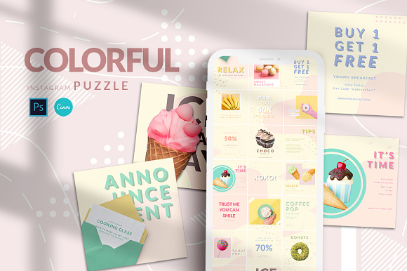 PUZZLE Bundle Instagram - PS & Canva in Instagram Templates - product preview 14