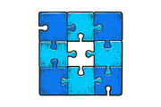 Solved puzzle without one piece