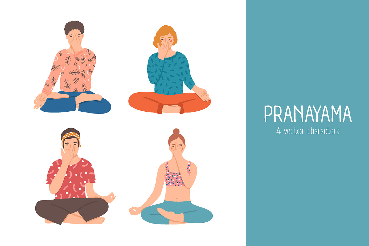 Pranayama breath practise in Illustrations - product preview 8