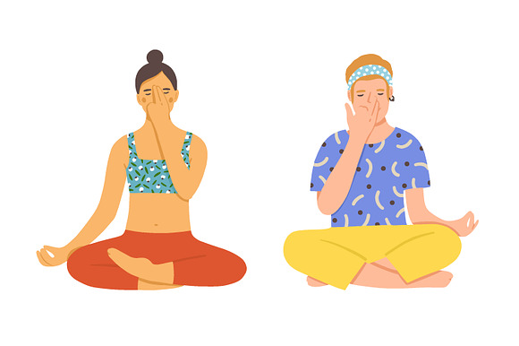 Pranayama breath practise in Illustrations - product preview 2