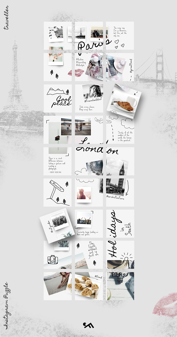 CANVA | Instagram PUZZLE - Traveller in Instagram Templates - product preview 1