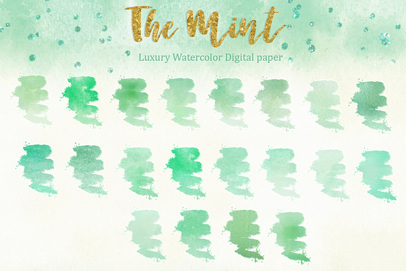 Mint Glitter & Watercolor Textures in Textures - product preview 6