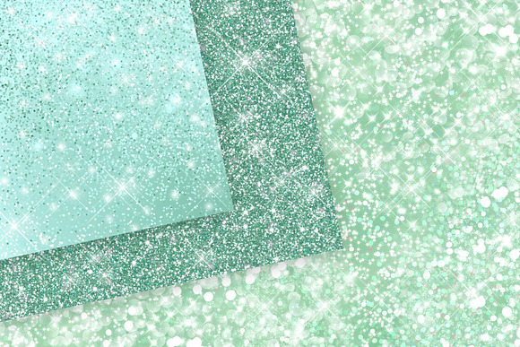 Mint Glitter & Watercolor Textures in Textures - product preview 8