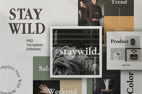 Staywild - Instagram Pack Bundle in Instagram Templates - product preview 3