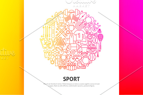 Sport Items Line Art in Sports Icons - product preview 3