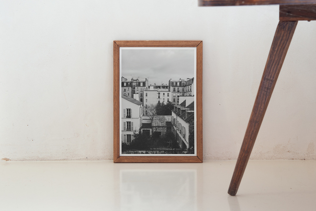Frame on waxed ground with Furniture in Print Mockups - product preview 8