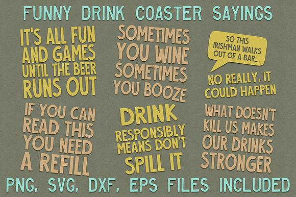 Funny Drink Coaster SVG Sayings in Illustrations - product preview 2
