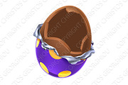 Easter Egg Chocolate Broken Open