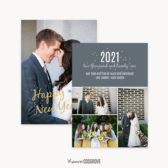 New Years Card Template - CF5x7A in Card Templates - product preview 1