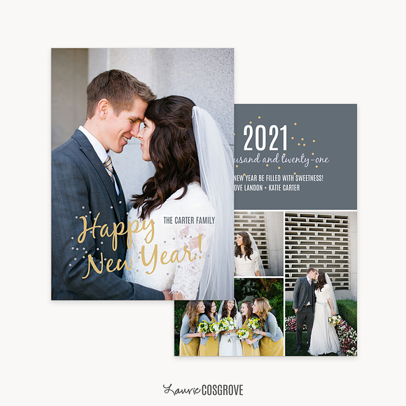 New Years Card Template - CF5x7A in Card Templates - product preview 3
