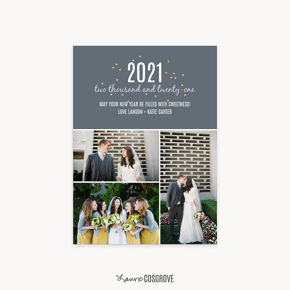 New Years Card Template - CF5x7A in Card Templates - product preview 4