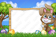 Easter Bunny Rabbit Eggs Sign