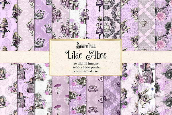 Lilac Alice in Wonderland Background