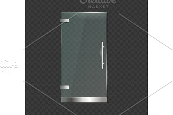 Modern Glass Door Set Vector in Objects - product preview 2